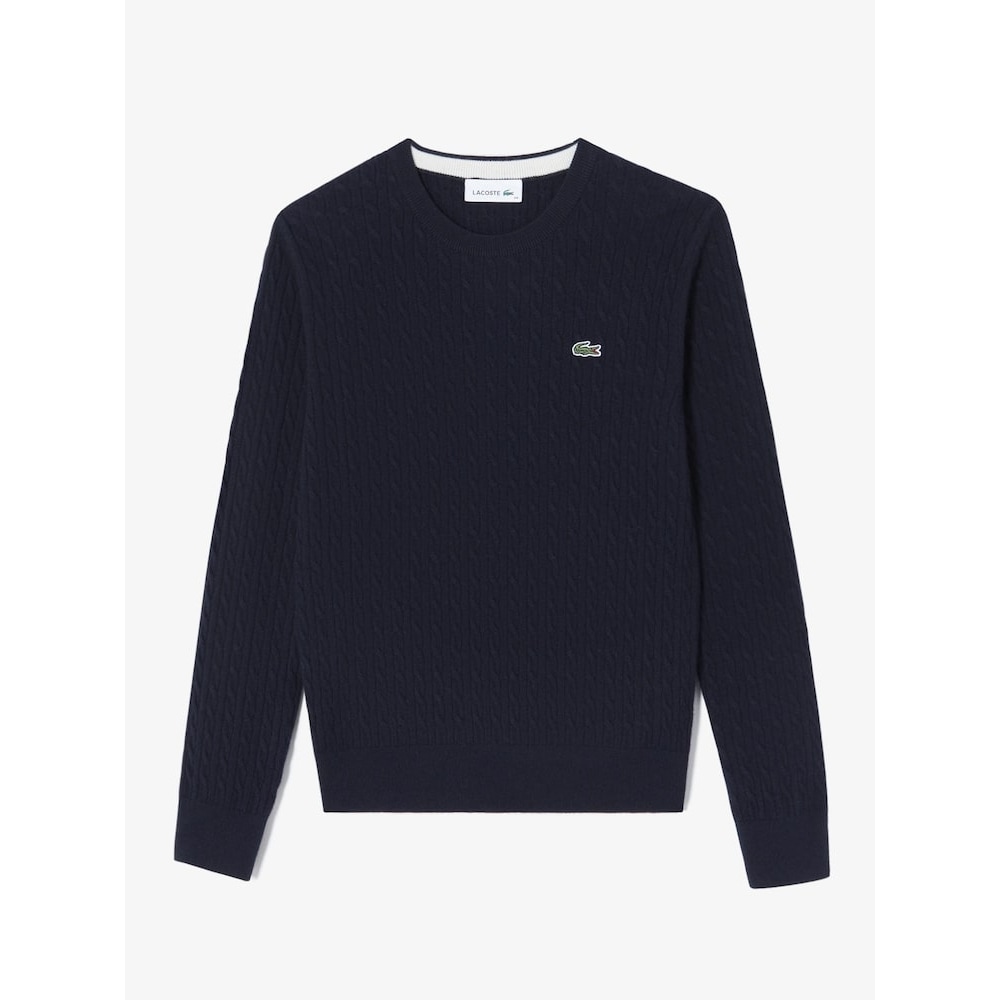 ラコステ女性用ケーブルクルーネックセーター AF073E-54N 166 Q2NAF073E-54N166