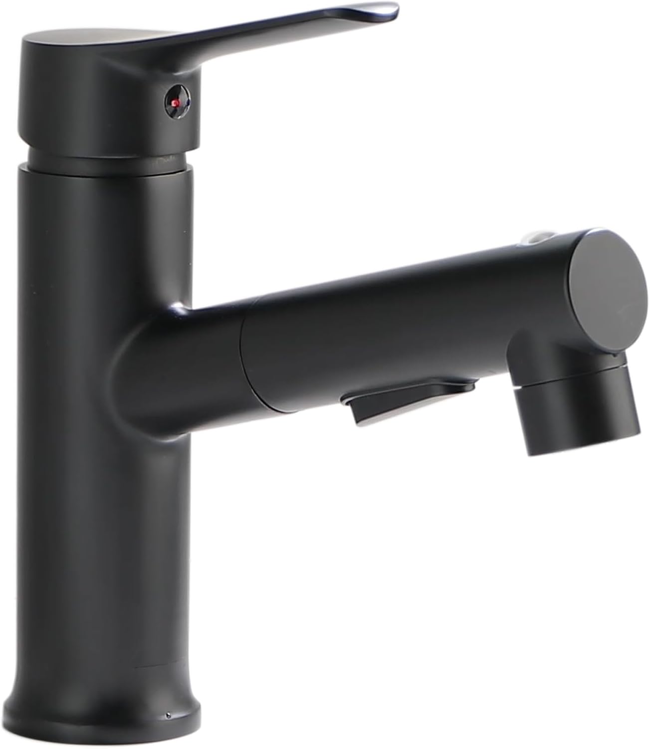 洗面台蛇口 浴室用水栓 混合水栓 ホース引出し式 シングルレバー混合栓 温 冷 切換え3way出水モード 噴水機能付き 泡沫水流 シャワー水流 真鍮製 金具 洗面 洗髪用 伸縮 取り付けホース付き(ブ