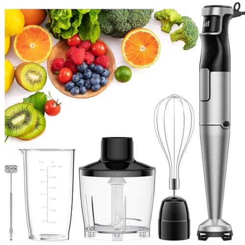 【最強モデル・無段階変速】ハンドブレンダー ブレンダー 20000rpm/分 離乳食 鍋キズ防止 氷も砕ける 1台6役 ハンドミキサー 電動 泡立て器 フードプロセッサー ミキサー ジューサー 氷・肉