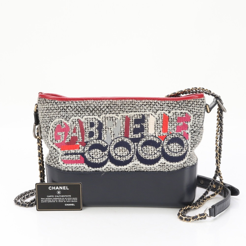 新品同様 ギャランティカード付 シリアルシール付 ガブリエル ドゥ シャネル ツイード レザー 2WAY ショルダーバッグ 斜め掛け ハンド トート レディース EEE BG10-2 中古