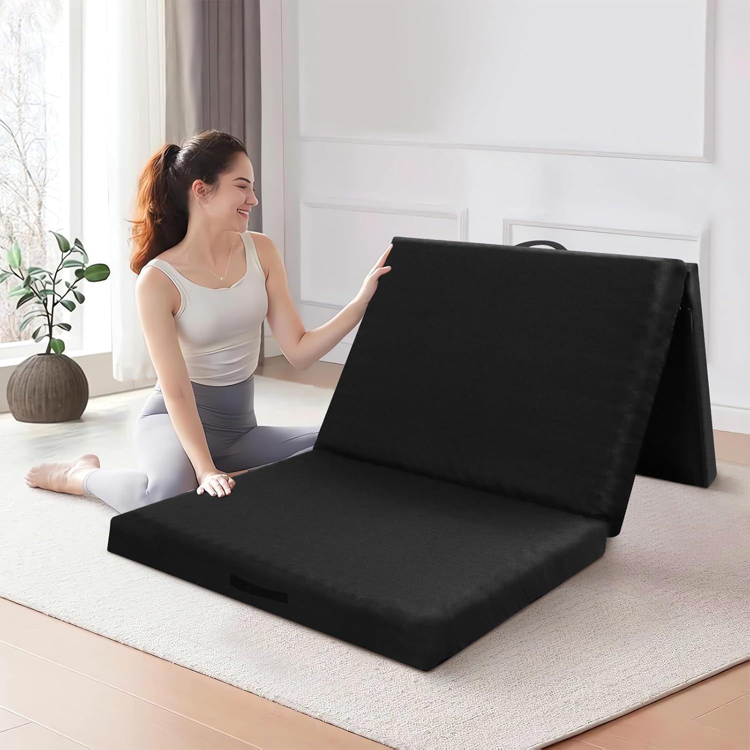 マットレス 折り畳みマットレス 高反発マットレス シングル セミダブル 布団 敷布団 ベッドマット 寝具 三つ折り ベッド 厚さ8CM 来客用布団 コンパクト収納 洗えるカバー 凹凸加工 抗菌防臭 オ