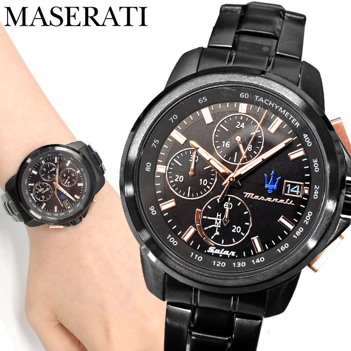 マセラティ MASERATI 腕時計 時計 マセラッティ (21) R8873645001 スチェッソ SUCCESSO ソーラー メンズ ブラック ソーラー ギフト