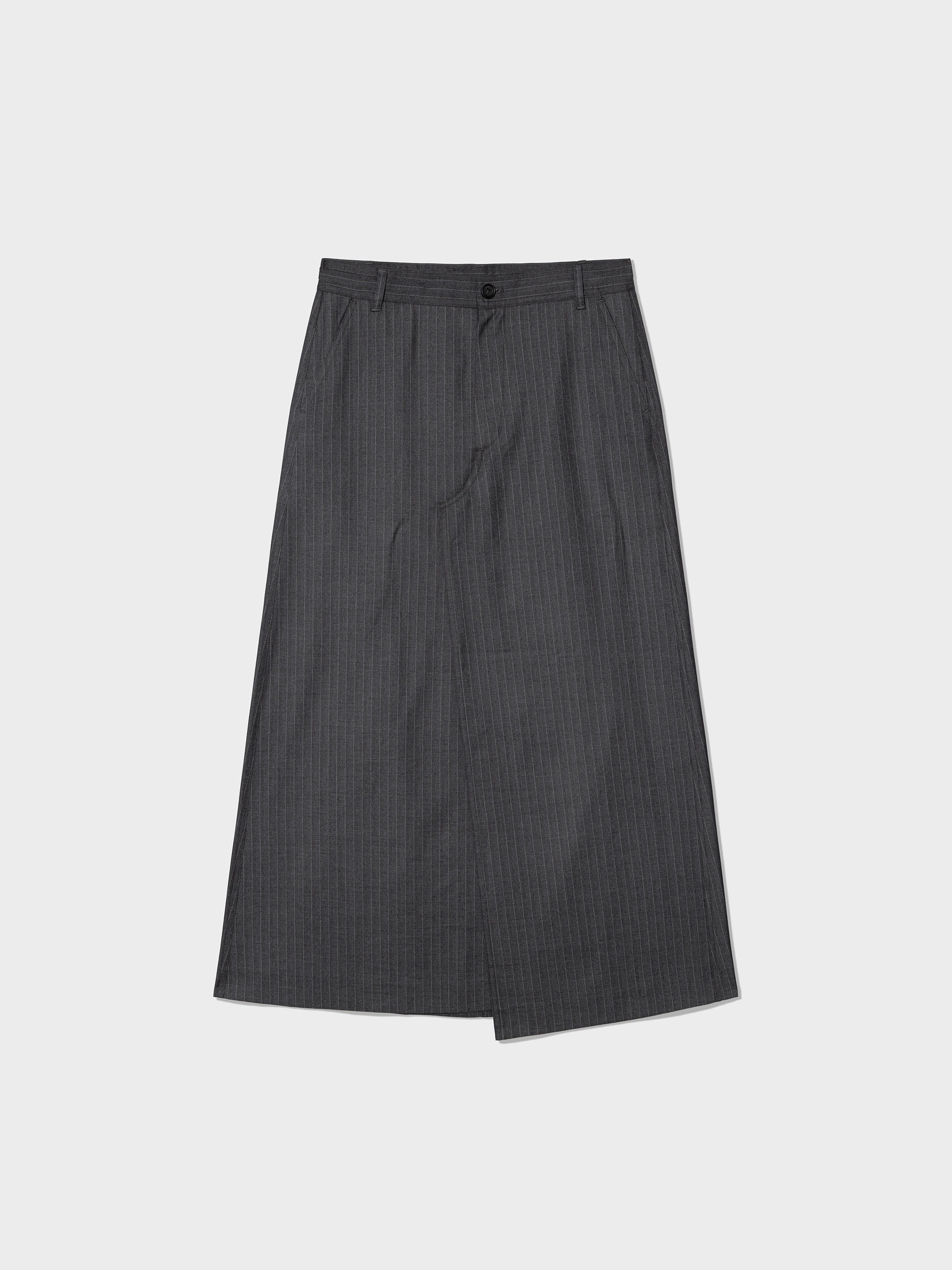 【LOW CLASSIC】 25FW STRIPED MAXI SKIRTS : CHARCOAL