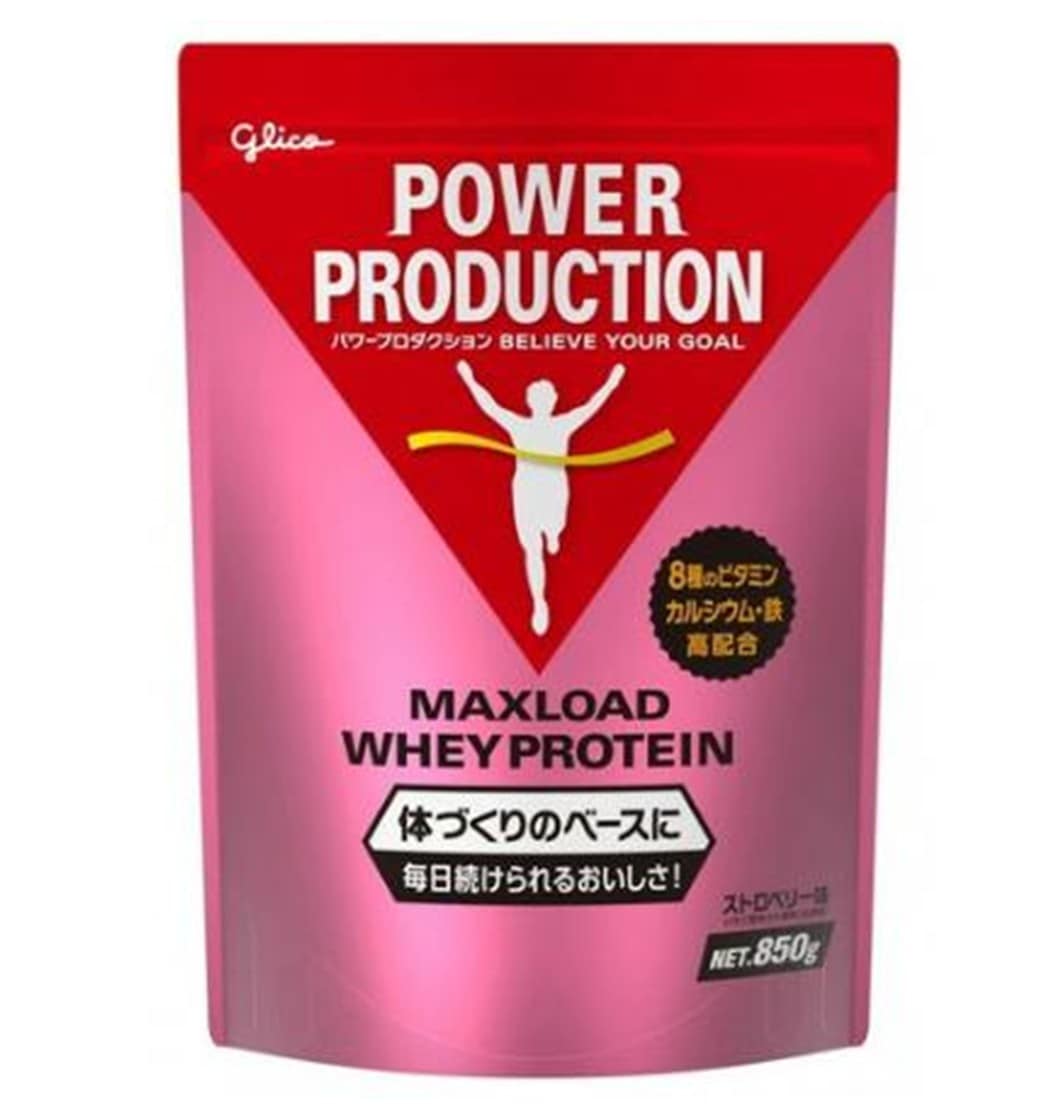 グリコ プロテイン パワープロダクション マックスロード ホエイプロテイン ストロベリー味 850g