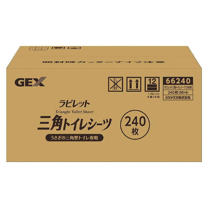 GEX　ラビレット三角トイレシーツ　240枚　ケース　両面吸収タイプ　日本製　うさぎ