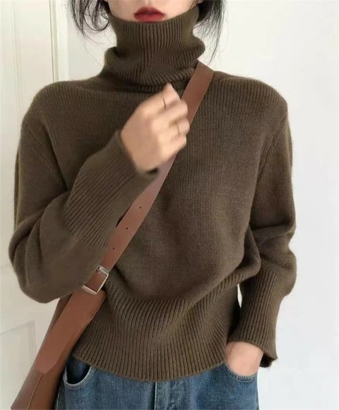 ニットトップス タートルネックセーター カジュアル シンプル 無地大きいサイズ レディース 平干し ニット ニットセーター vネック カーディガン knit sweater