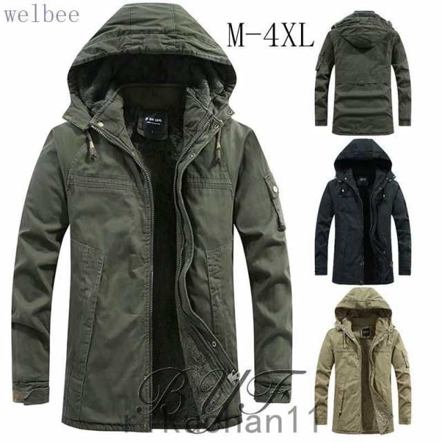 緊急SALE!!!2枚1OO円OFF！ ミリタリージャケット モッズ メンズ コート ジャケット 裏起毛 ポアコート ブルゾン アウター あったか 厚手 防寒着 秋冬