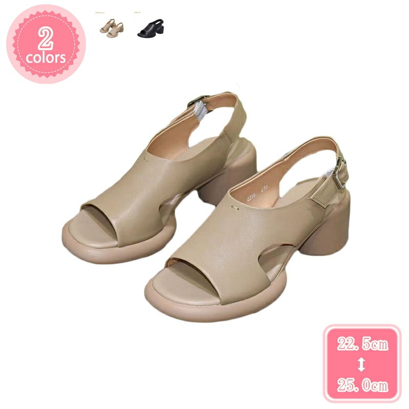 777円OFFクーポン サンダル オープントゥ 歩きやすい バックストラップ 5センチヒール 履きやすい レディース 痛くない 太ヒール 丸ヒール 柔らか チャンキーヒール ミドルヒール 美脚 黒 大