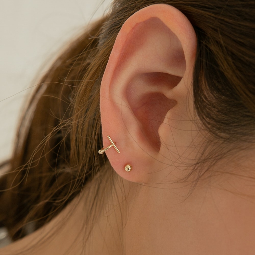 LUNNE 14k ミニスティックリングピアス 14k ゴールド #ER04