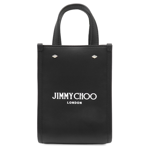 ジミーチュウ 2WAYバッグ MINI N/S TOTE ANR レザー ブラック シルバー金具 トート ショルダーバッグ 黒 【中古】