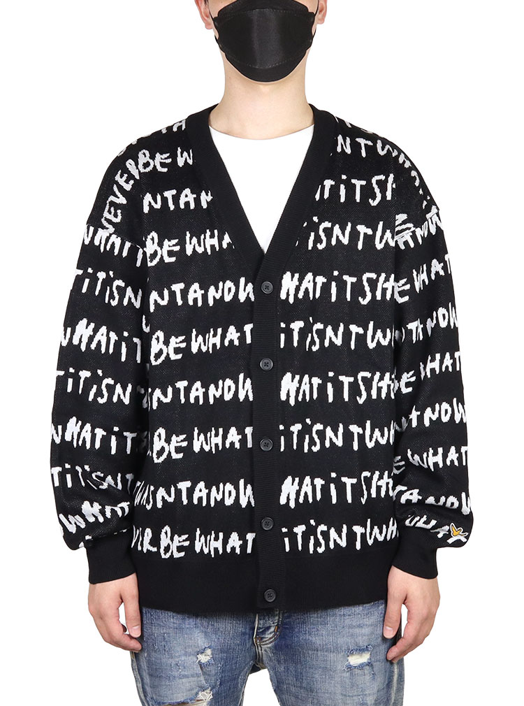 マークゴンザレス カーディガン (What it isNt)MARK GONZALES ニット セーター トップス メンズ レディース ブランド 大きいサイズ おしゃれ 黒