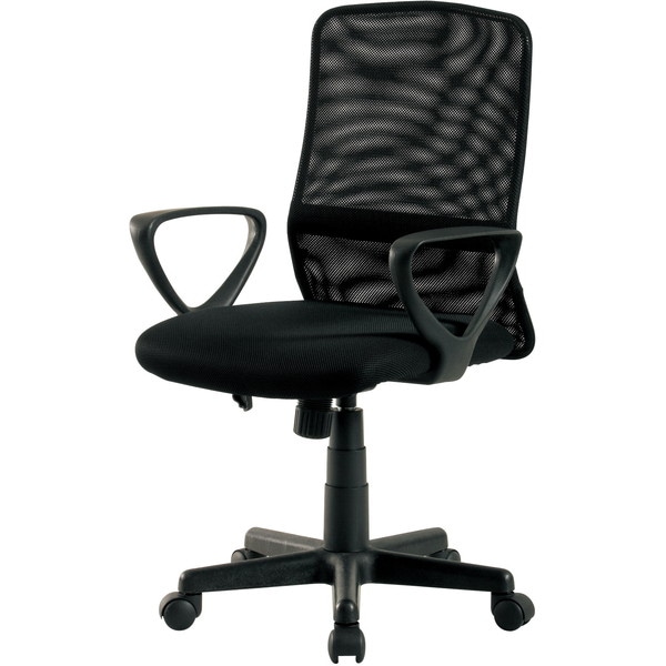 KHC-832L(BK) メッシュバックチェア ブラック メーカー直送 7,736円