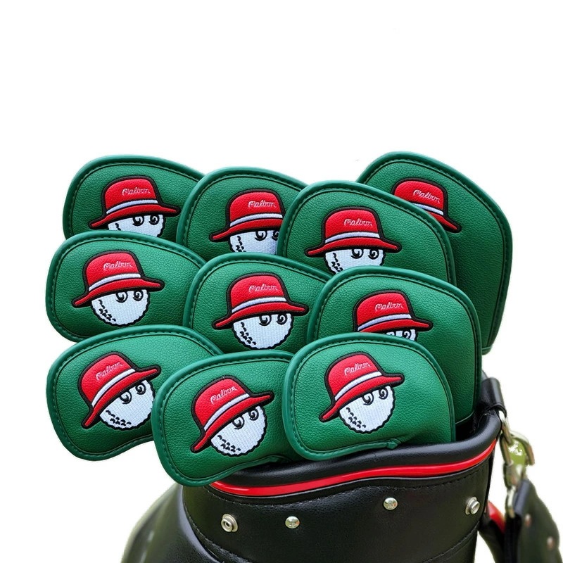 アイアンカバー ゴルフ ヘッドカバー 10個 セット アイアンヘッドカバー アイアンフード Iron Cover PU レザー 防水 おしゃれ 誕生日 プレゼント 父の日 119rnc06