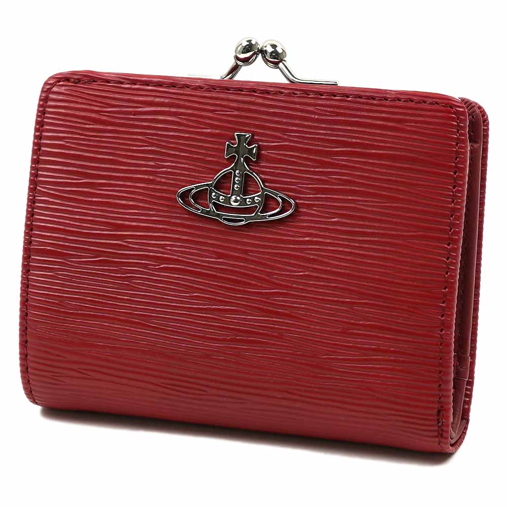 [訳ありアウトレット(付属品なし)] ヴィヴィアン ウエストウッド 二つ折り財布 がま口 RED Vivienne Westwood VEGAN PAGLIA WALLET 51010020 S000