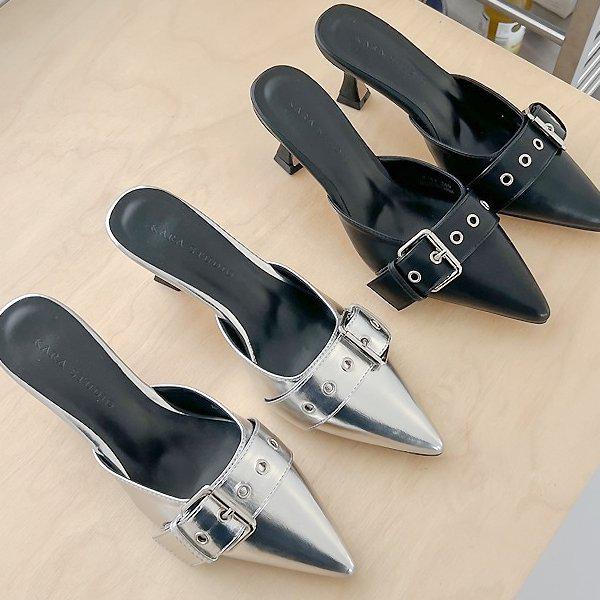 [シューズ] スティレット 女性 レディース 靴 パンプス ミュール ブロファー スリッパ サンダル 6.5cm sjka-5457