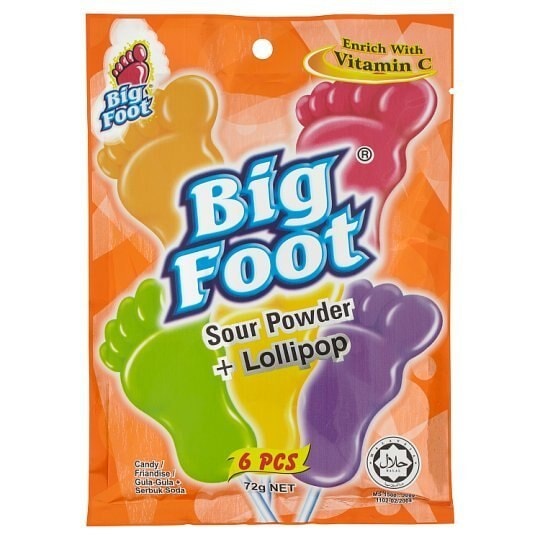 その他 Big Foot Sour Powder + Lollipop 6pcs 72g