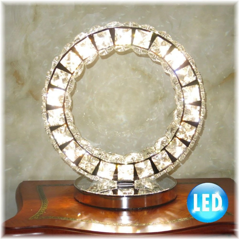 【LED付き！】 新品 豪華！ 明るい LED クリスタル 卓上照明 卓上ライト ナイトスタンド