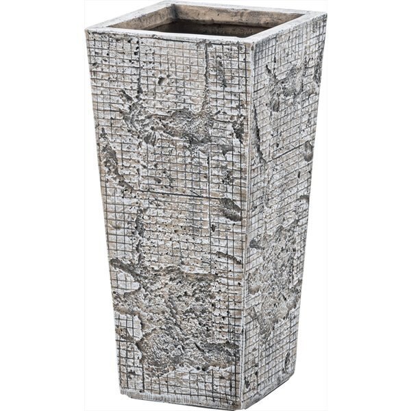 ごつごつとした岩肌のような四角い縦長の植木鉢 北欧 ナチュラル アウトドアリビング アウトドア ガーデン 鉢 プランター グリーン