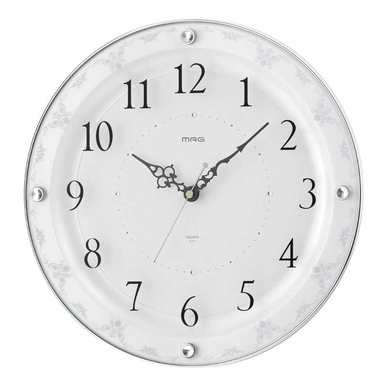 MAG　MAG電波掛時計アデル F MAG ホワイト［電波自動受信機能有］　W-777WH-Z