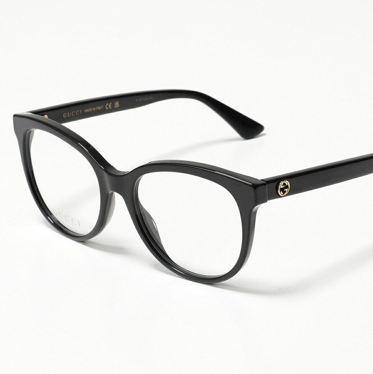 GUCCI グッチ メガネ GG0329O メンズ オーバル型 メタルロゴ GGロゴ めがね 伊達メガネ ダテ 眼鏡 ロゴ アイウェア 黒縁メガネ001/Black-Black