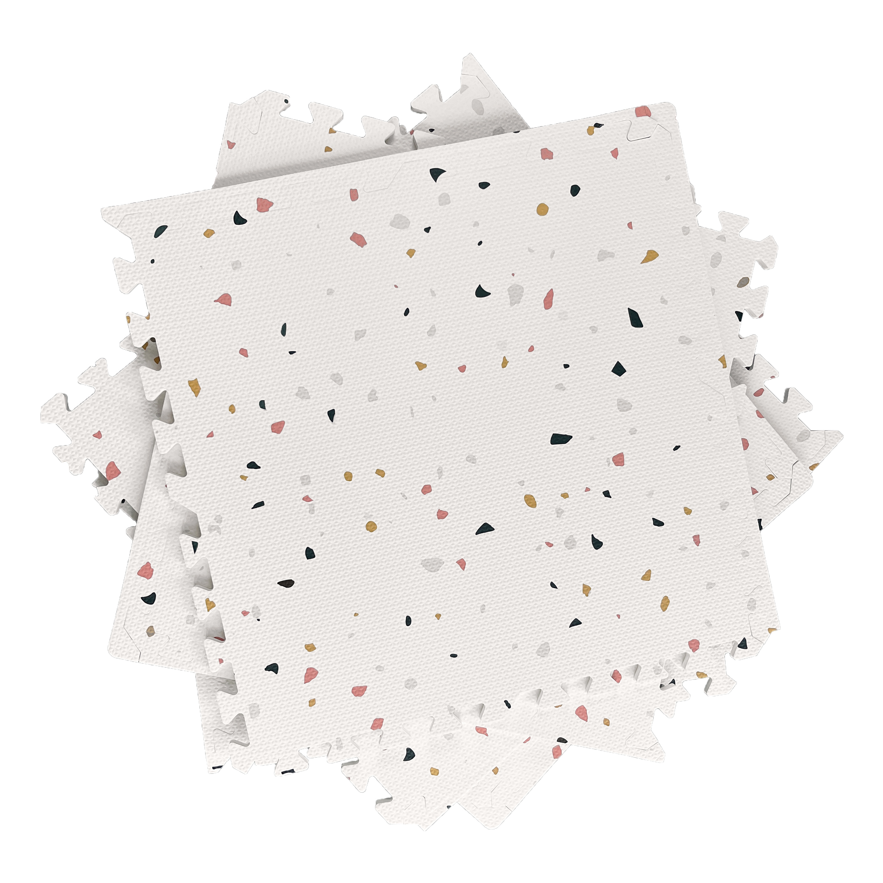 ピンクテラゾー ジョイントマット 24枚組 子供マット 大判60cm 厚み12mm 防音 フロアーマット 赤ちゃん フロアマット