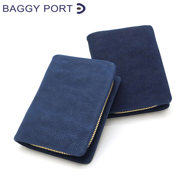 二つ折り財布 メンズ レディース box型小銭入れ ブランド 札 小銭 本革 革 レザー 大容量 財布 シンプル ファスナー 藍染め ヌバック ラウンドファスナー ハーフ財布 ZYS-491