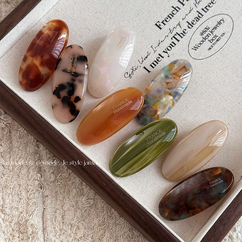 韓国のレトロなオーバルゴールドラベルサイドヘアピン前髪壊れ毛カモノハシクリップインターネット有名人のヘアアクセサリーテクスチャ新しいスタイル