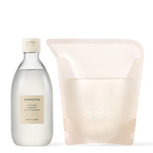アロマティカバイタライジングオールインワンウォッシュ300ml+詰め替え300ボディウォッシュシャンプー使いやすいシャワーバス