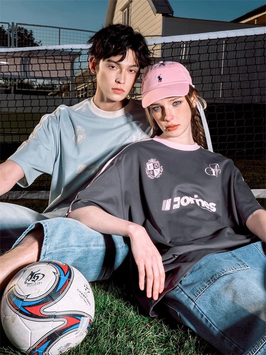 2025春夏 韓国可愛い風トップス Tシャツ スポーツ ファッション半袖スリムフィットサイド丈ペイントシルエットゆったり休日レディースサイズ韓国系ネックユニセックスおしゃれカジュアル春メンズライク T