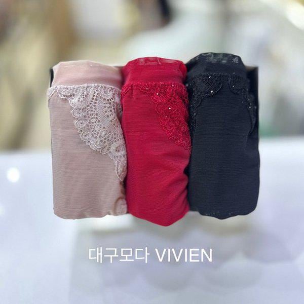 クチュールスパンコールレース女性ハムパンティー3枚セットBP977AP_DG