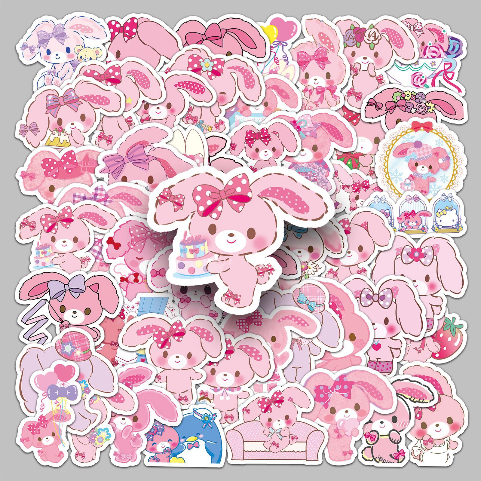 【あなたの好きな漫画】50 バニー漫画ステッカーサンリオピンクバニーかわいい動物防水装飾餅ステッカー