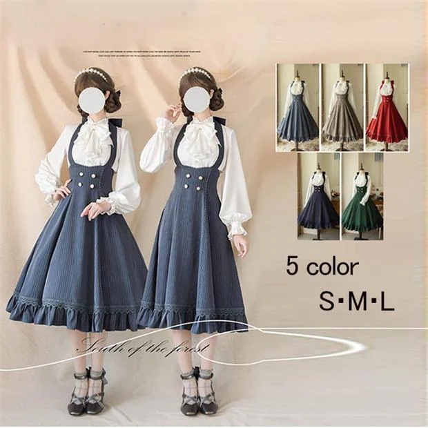 新品/第1弾キャンペーンホルターネック ジャンパースカート ワンピース レディース ロング ジャンスカ lolita フレアスカート ノースリーブ S M L