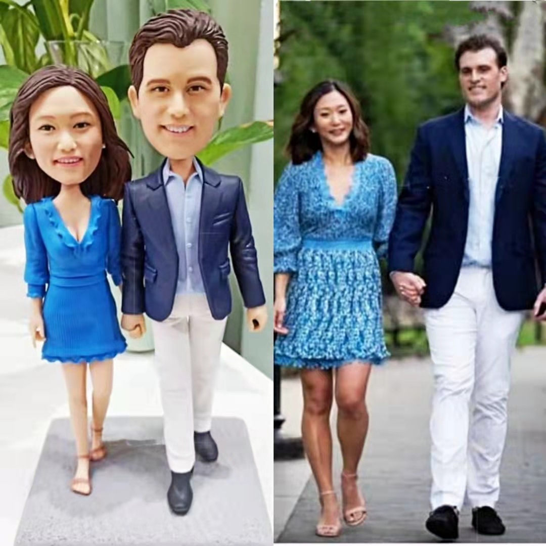 【オーダーメイド】3D肖像画 似顔絵 人形 フィギュア 結婚祝い 周年記念日 カップル 彼氏 彼女 夫婦 両親 贈呈品 記念品