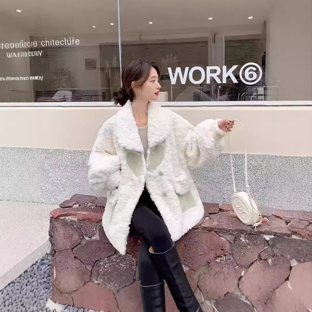 レディース毛皮コート冬小さな香り子羊毛老化防止ラブイミテーションレッキスウサギぬいぐるみ環境に優しい毛皮コート厚手 5,917円