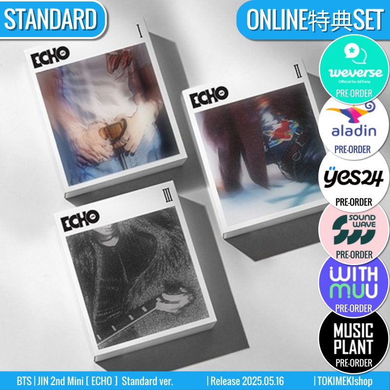 ONLINE特典+ STANDARD Ver. [3種SET] BTS アルバム JIN 2nd Mini [ ECHO ] 防弾少年団 /初動チャート反映 +Shop Gift