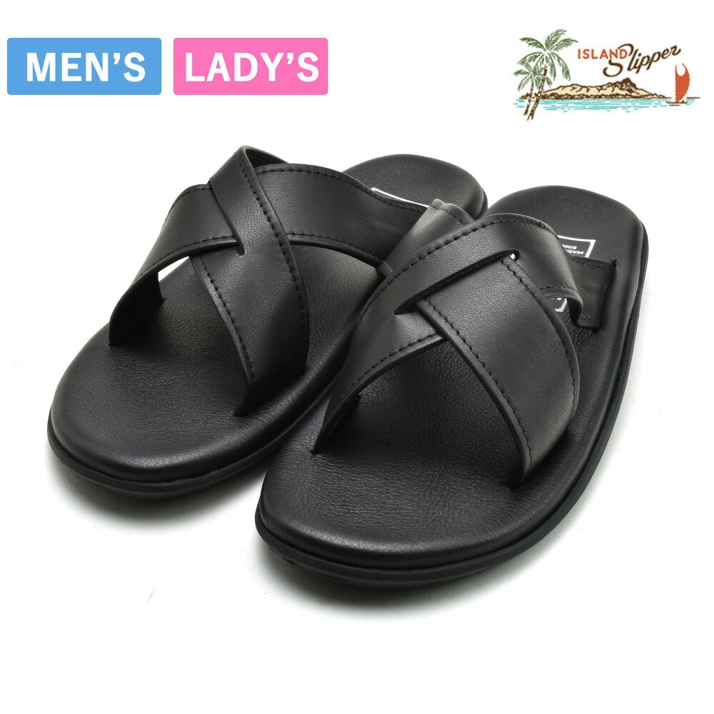 アイランドスリッパ サンダル メンズ レディース レザーサンダル ブラック 黒 ISLANDSLIPPER PB223[pb223]