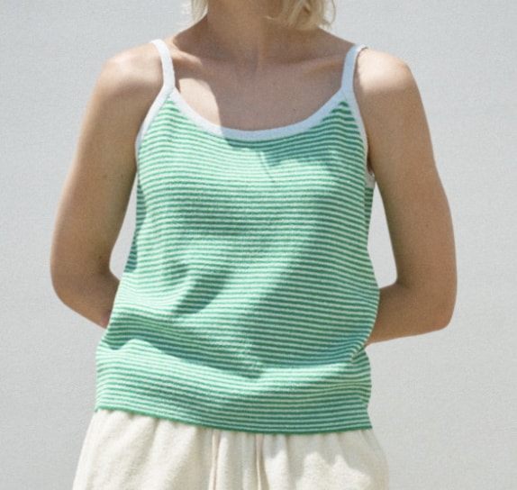 ファサードパターン Terry Knit Top Mint Green