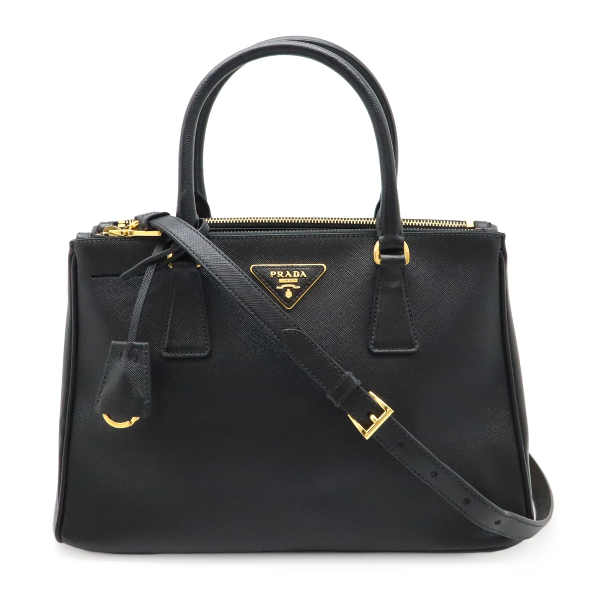 ガレリア ハンドバッグ 2WAY ショルダーバッグ 斜め掛け SAFFIANO サフィアーノ レザー NERO 黒 ブラック ゴールド金具 BN180