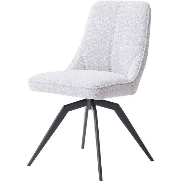 回転チェア ホワイト （約W49×D58×H84×SH49cm） 組立式