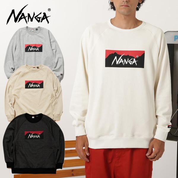 ナンガ NANGA ECO HYBRID BOX LOGO SWEATSHIRT エコハイブリッドボックスロゴスウェットシャツ 長袖メンズ [AA] 9,009円