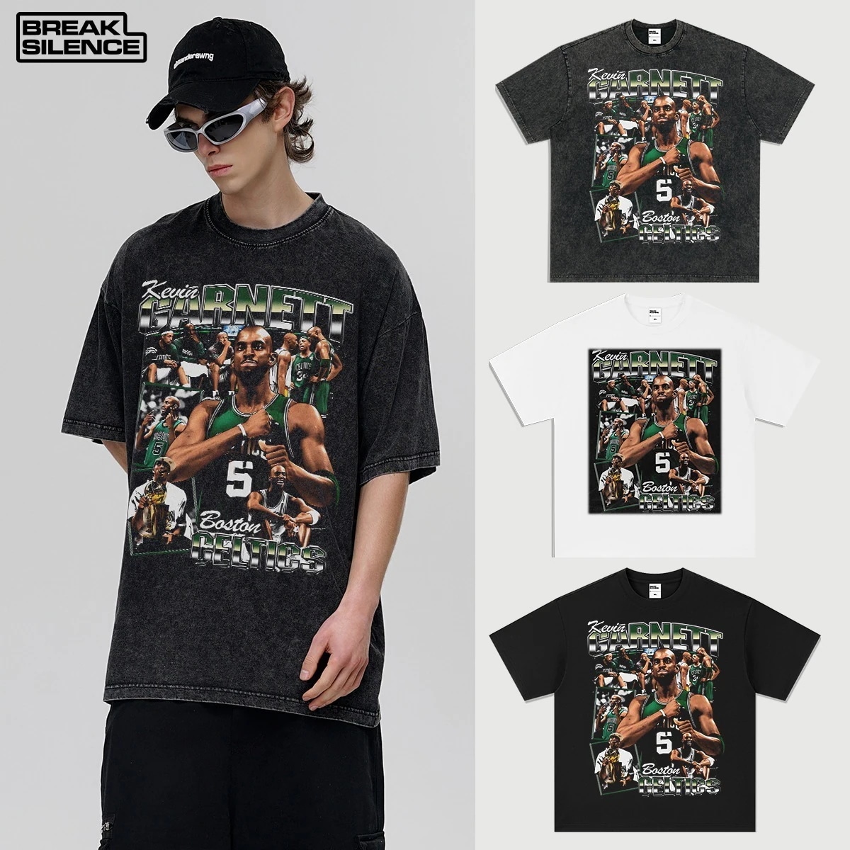 ウルフキング ガーネット グリーンアーミー アメリカンウォッシュ加工 ダメージ加工 ルーズオフショルダー 半袖Tシャツ ダイレクトスプレー