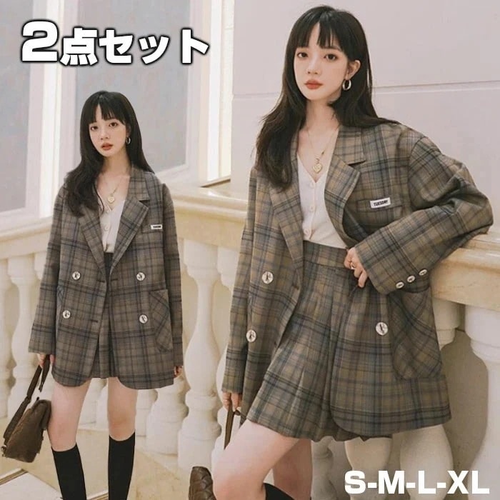 卒業式 スーツ 女の子 入学式 大きいザイズ チェック柄 2点セット ジャケット スカート 子供服 スーツ セットアップ 韓国スーツ 長袖 入学式 大きいザイズ 制服 おしゃれ 長袖 キッズフォーマ