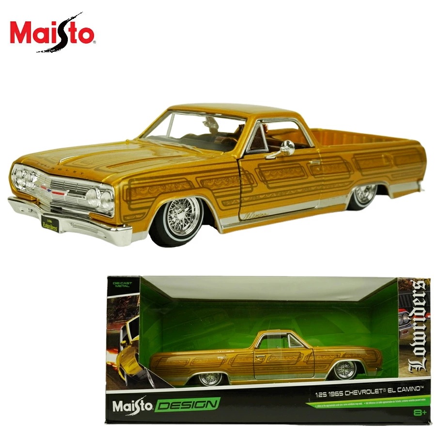 ダイキャスト 1/25 箱入り ミニカーMASITO 1:25 1965 CHEVROLET EL CAMINOマイスト シボレー エル カミーノ ダイキャストカーゴールド 金