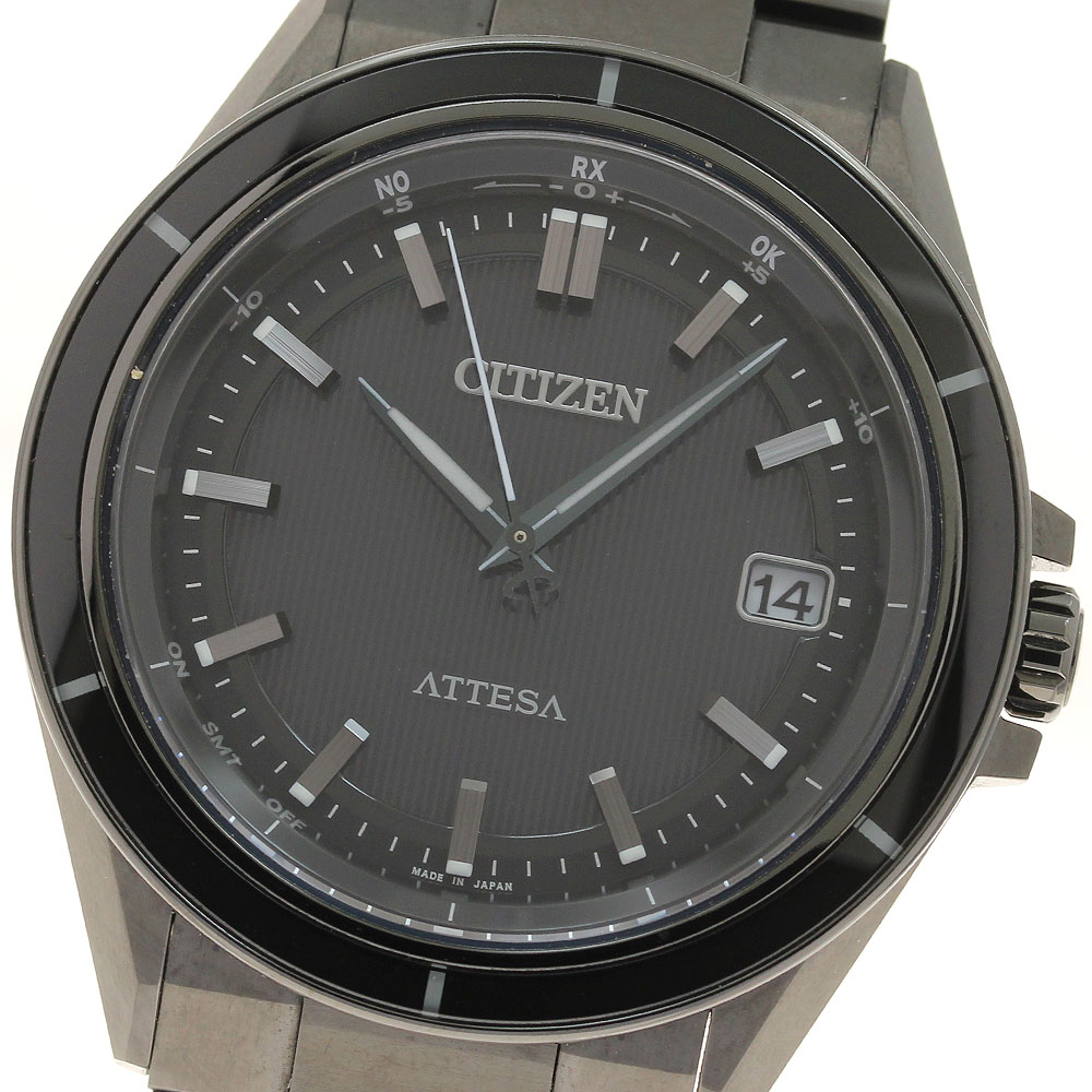 シチズン CITIZEN CB3035-72E/H128-001R704 アテッサ ACT Line デイト ソーラー電波 メンズ 良品 箱・保証書付き_937087【中古】