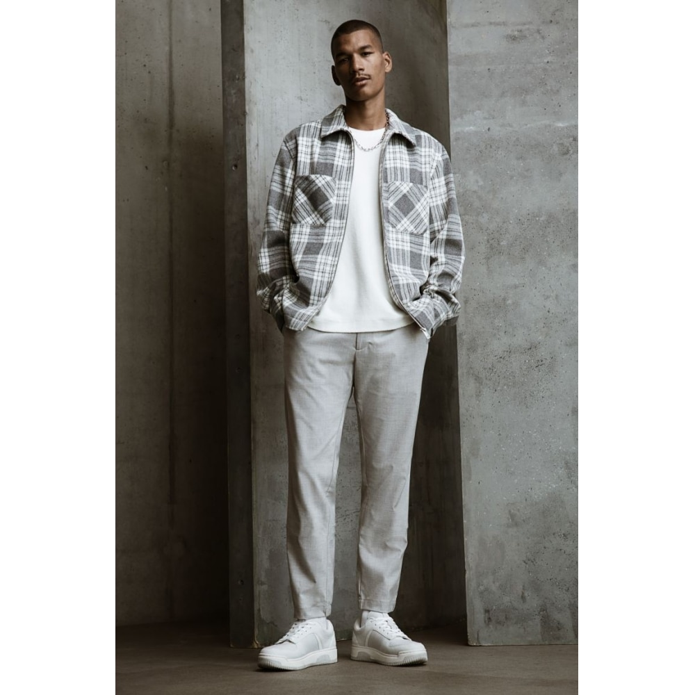 H&M スリムフィットトラウザーズライトグレー