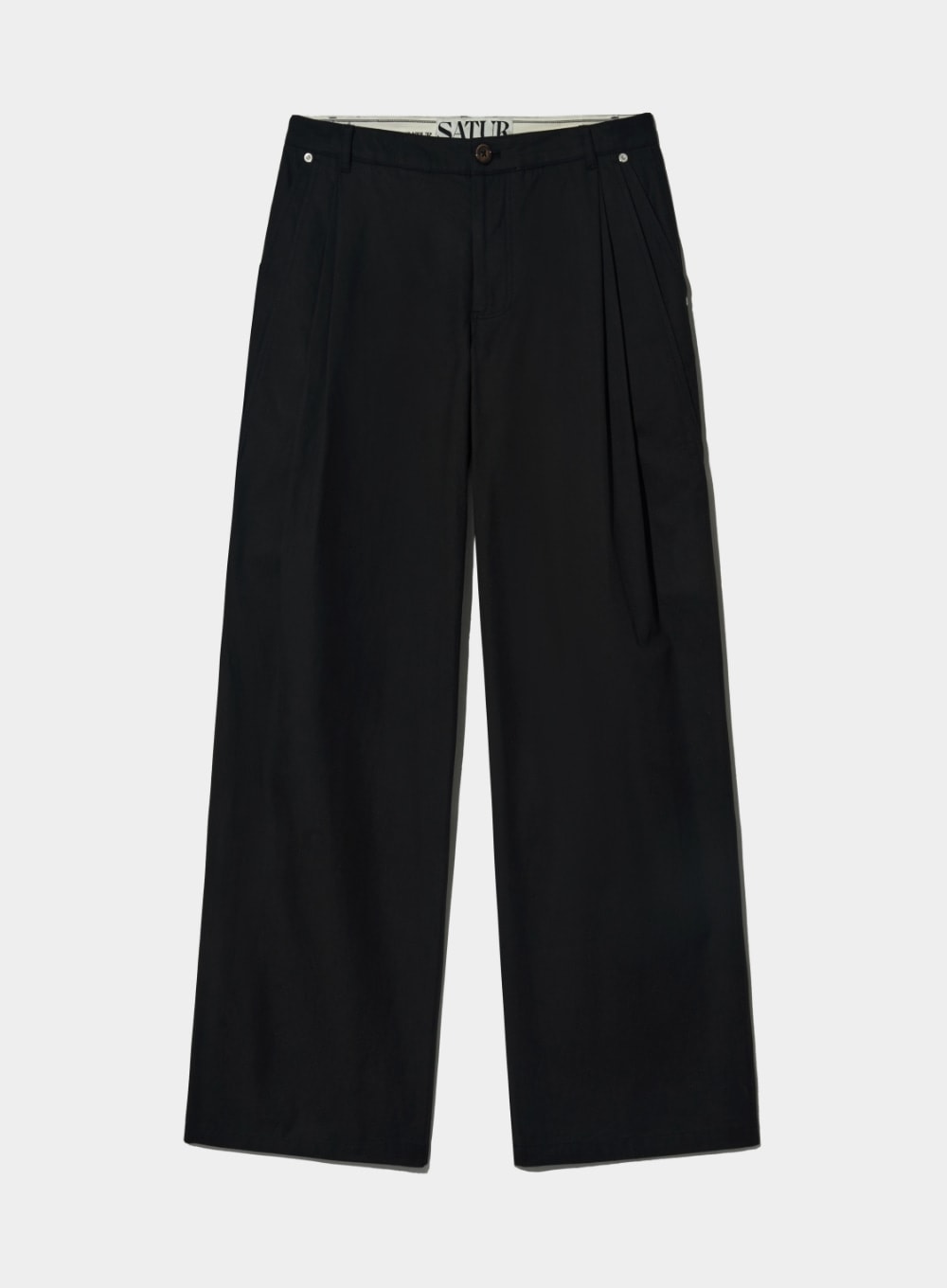【SATUR】Vinales 2-Tuck Wide Chino Pants - Classic Black MUSINSA | SATUR Vinales Two-Tuck Wide Chino Pants Classic Black