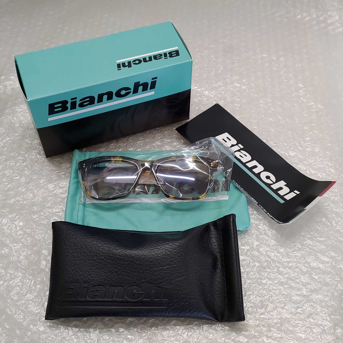 【中古・未使用品】ビアンキ BIANCHI ハンドメイドサングラス（JP213S2901）Brown/Grey 調光グレー メンズ