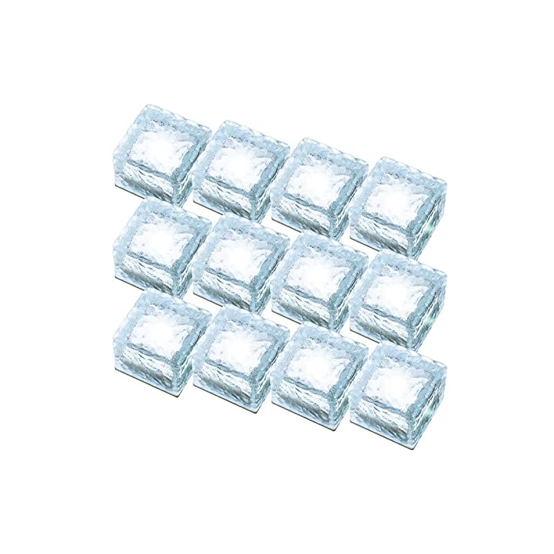 【3日以内発送】[ガーデンマスター] LEDソーラーライト 7cm角 ホワイト色 12個セット自動点灯スイッチ ソーラーパネル 防塵防水性能:IP66防水 庭園灯 誘導灯 ベランダ テラス バルコニー