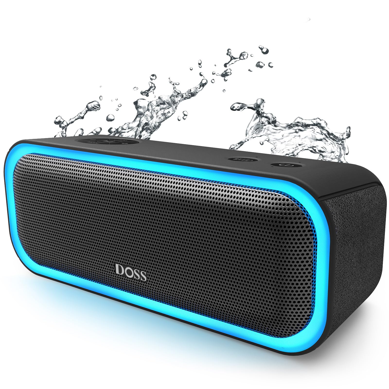 DOSS SoundBox Pro Bluetooth スピーカー20W 強化された低音 ワイヤレス ポータブル 小型 ブルートゥース スピーカー【イルミネーション機能 20時間再生 IPX6防水 パ