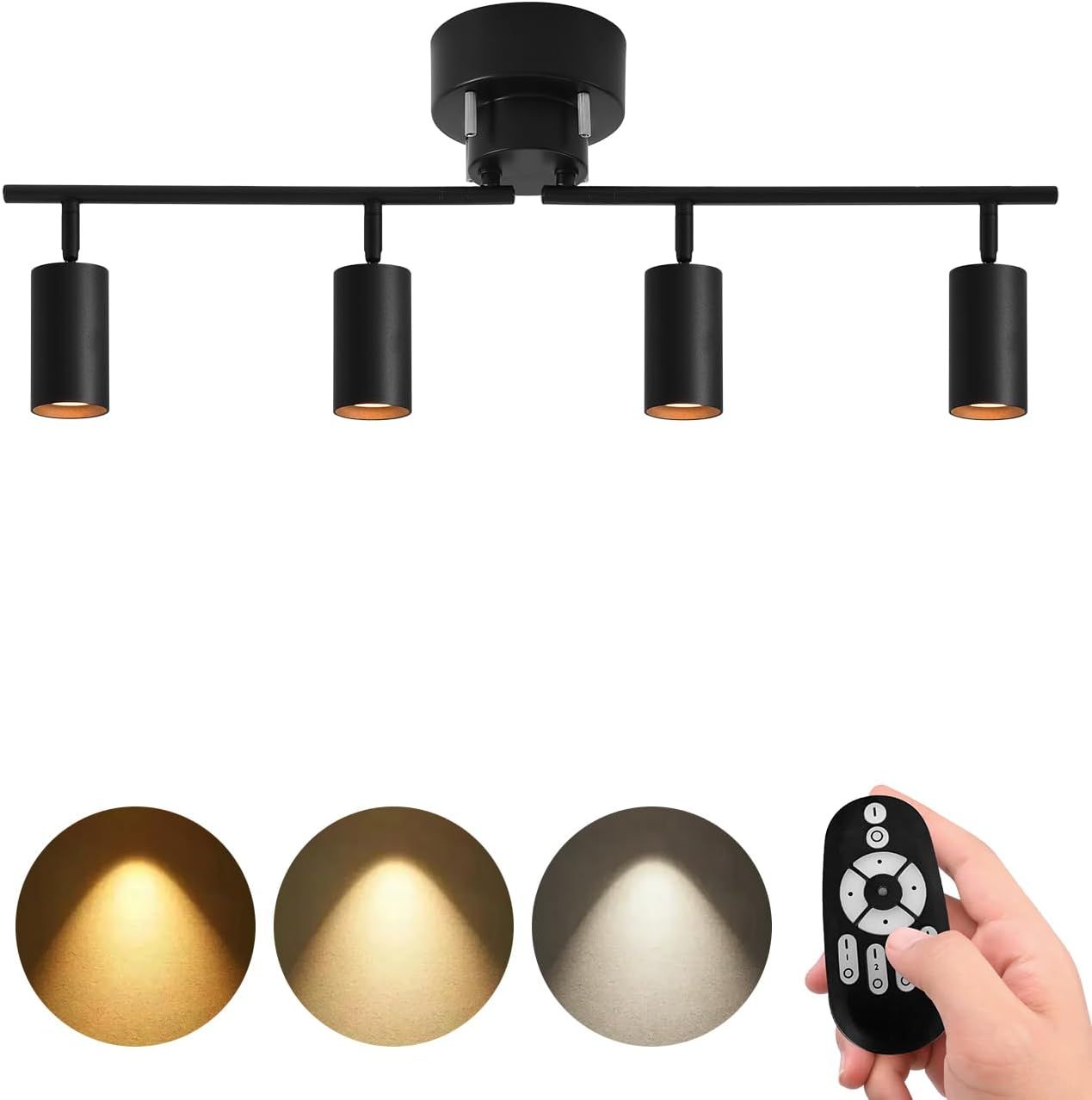 シーリングライト4灯 ペンダントライト LED電球付き 調光 調色 スポットライト 北欧 おしゃれ 700LM 6畳 8畳 消費電力6W（60W形相当） E11口金 リモコン操作 角度調節自由 キッチ
